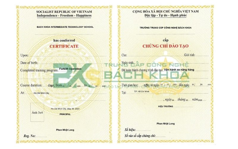 Đăng ký học lái xe nâng Long An