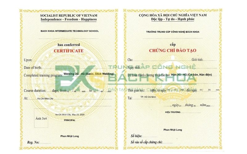 Học và cấp chứng chỉ thợ hàn