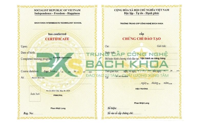 Thi sát hạch và cấp Chứng chỉ xe nâng